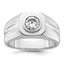 14k White Gold 1 carat Lab Grown Diamond VS+ F+ Round Complete Men's Ring