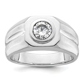 14k White Gold 1 carat Lab Grown Diamond VS+ F+ Round Complete Men's Ring