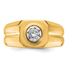 14k 1 carat Lab Grown Diamond VS+ F+ Round Complete Men's Ring