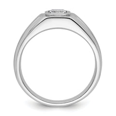 14k White Gold 1 carat Lab Grown Diamond VS+ F+ Radiant Complete Men's Ring