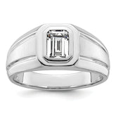 14k White Gold 1 carat Lab Grown Diamond VS+ F+ Radiant Complete Men's Ring