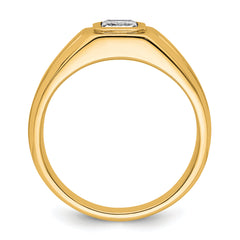 14k 1 carat Lab Grown Diamond VS+ F+ Radiant Complete Men's Ring