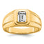 14k 1 carat Lab Grown Diamond VS+ F+ Radiant Complete Men's Ring