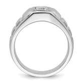 14k White Gold 1 carat Lab Grown Diamond VS+ F+ Radiant Complete Men's Ring