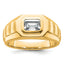 Men's Grooved Wider Band Radiant Lab-Grown Diamond Ring in 14K Yellow Gold (1 ct. tw.), Size 10 - Sophia Jewelers