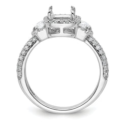 14k White Gold 7/8 carat Lab Grown Diamond VS+ F+ 2 carat Oval Center Semi Mount Halo Engagement Ring
