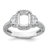 14k White Gold 7/8 carat Lab Grown Diamond VS+ F+ 2 carat Oval Center Semi Mount Halo Engagement Ring