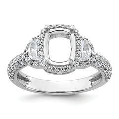 14k White Gold 7/8 carat Lab Grown Diamond VS+ F+ 2 carat Oval Center Semi Mount Halo Engagement Ring