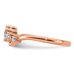 14k Rose Gold 1/2 carat Lab Grown Diamond VS+ F+ Round Complete Engagement Ring