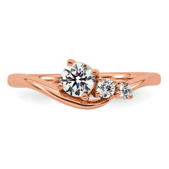 14k Rose Gold 1/2 carat Lab Grown Diamond VS+ F+ Round Complete Engagement Ring