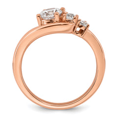 14k Rose Gold 3/4 carat Lab Grown Diamond VS+ F+ Round Complete Engagement Ring