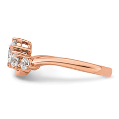 14k Rose Gold 1 carat Lab Grown Diamond VS+ F+ Round Complete Engagement Ring