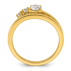 14k 1/2 carat Lab Grown Diamond VS+ F+ Round Complete Engagement Ring