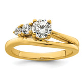 14k 3/4 carat Lab Grown Diamond VS+ F+ Round Complete Engagement Ring