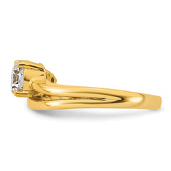 14k 1 carat Lab Grown Diamond VS+ F+ Round Complete Engagement Ring