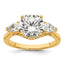 Certified Round Lab-Grown Diamond Pear Three-Stone Engagement Ring in 14K Yellow Gold (3 ct. tw.), Size 7 - Sophia Jewelers