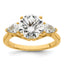 Round Lab-Grown Diamond Pear Three-Stone Engagement Ring in 14K Yellow Gold (3 5/8 ct. tw.), Size 7 - Sophia Jewelers