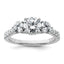 14k White Gold 1 3/4 carat Lab Grown Diamond VS+ F+ Round Complete Three Stone Engagement Ring