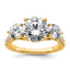 14k 4 carat Lab Grown Diamond VS+ F+ Round Complete Three Stone Engagement Ring