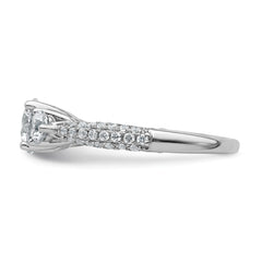14k White Gold 1 3/4 carat Lab Grown Diamond VS+ F+ Complete Round Three Stone Engagement Ring