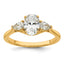 14k 1 3/8 carat Certified Lab Grown Diamond VS+ F+ Oval and Pear Complete Three Stone Engagement Ring