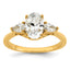 14k 1 7/8 carat Lab Grown Diamond VS+ F+ Oval and Pear Complete Three Stone Engagement Ring