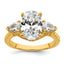14k 3 5/8 carat Lab Grown Diamond VS+ F+ Oval and Pear Complete Three Stone Engagement Ring