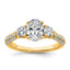 Center Oval & Round Lab-Grown Diamond Three-Stone Engagement Ring in 14K Yellow Gold (1 3/4 ct. tw.), Size 7 - Sophia Jewelers
