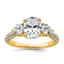 14k 2 1/2 carat Certified Lab Grown Diamond VS+ F+ Oval and Round Complete Three Stone Engagement Ring, Size 7 - Sophia Jewelers