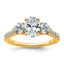 Oval & Round Lab-Grown Diamond Three-Stone Engagement Ring in 14K Yellow Gold (1 3/4 ct. tw.), Size 7 - Sophia Jewelers