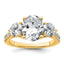 Oval & Round Lab-Grown Diamond Three-Stone Engagement Ring in 14K Yellow Gold (3 1/4 ct. tw.), Size 7 - Sophia Jewelers