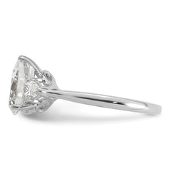 14k White Gold 1 7/8 carat Lab Grown Diamond VS+ F+ Pear Complete Three Stone Engagement Ring