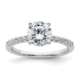 14k White Gold 1 3/4 carat Certified Lab Grown Diamond VS+ F+ Round Complete Engagement Ring