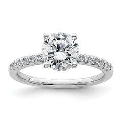14k White Gold 1 3/4 carat Certified Lab Grown Diamond VS+ F+ Round Complete Engagement Ring