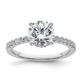14k White Gold 2 1/4 carat Certified Lab Grown Diamond VS+ F+ Round Complete Engagement Ring