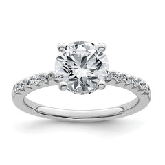 14k White Gold 2 1/4 carat Certified Lab Grown Diamond VS+ F+ Round Complete Engagement Ring