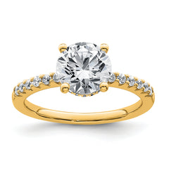 14k 2 1/4 carat Certified Lab Grown Diamond VS+ F+ Round Complete Engagement Ring