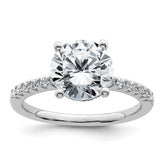 14k White Gold 2 3/4 carat Lab Grown Diamond VS+ F+ Round Complete Engagement Ring
