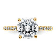 14k 2 3/4 carat Lab Grown Diamond VS+ F+ Round Complete Engagement Ring