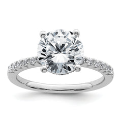 14k White Gold 2 3/4 carat Certified Lab Grown Diamond VS+ F+ Round Complete Engagement Ring