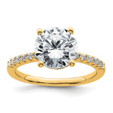 14k 2 3/4 carat Certified Lab Grown Diamond VS+ F+ Round Complete Engagement Ring