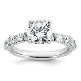 14k White Gold 2 1/2 carat Lab Grown Diamond VS+ F+ Round Complete Engagement Ring