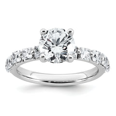 14k White Gold 2 1/2 carat Lab Grown Diamond VS+ F+ Round Complete Engagement Ring
