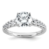 14k White Gold 2 Certified Lab Grown Diamond VS+ F+ Round Complete Engagement Ring