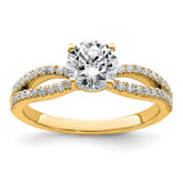 14k 1 1/4 carat Lab Grown Diamond VS+ F+ Round Complete Engagement Ring