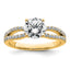 14k 1 1/2 carat Lab Grown Diamond VS+ F+ Round Complete Engagement Ring