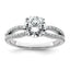 14k White Gold 1 3/4 carat Lab Grown Diamond VS+ F+ Round Complete Engagement Ring