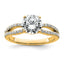 Certified Split Shank Pave Round Lab-Grown Diamond Engagement Ring in 14K Yellow Gold (1 3/4 ct. tw.), Size 7 - Sophia Jewelers