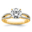 Certified Split Shank Pave Round Lab-Grown Diamond Engagement Ring in 14K Yellow Gold (2 ct. tw.), Size 7 - Sophia Jewelers
