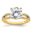 14k 2 3/4 carat Lab Grown Diamond VS+ F+ Round Complete Engagement Ring